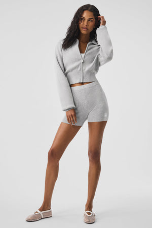 Veste courte en tricot Scholar à fermeture éclair intégrale "BINETÔT DE RETOUR "